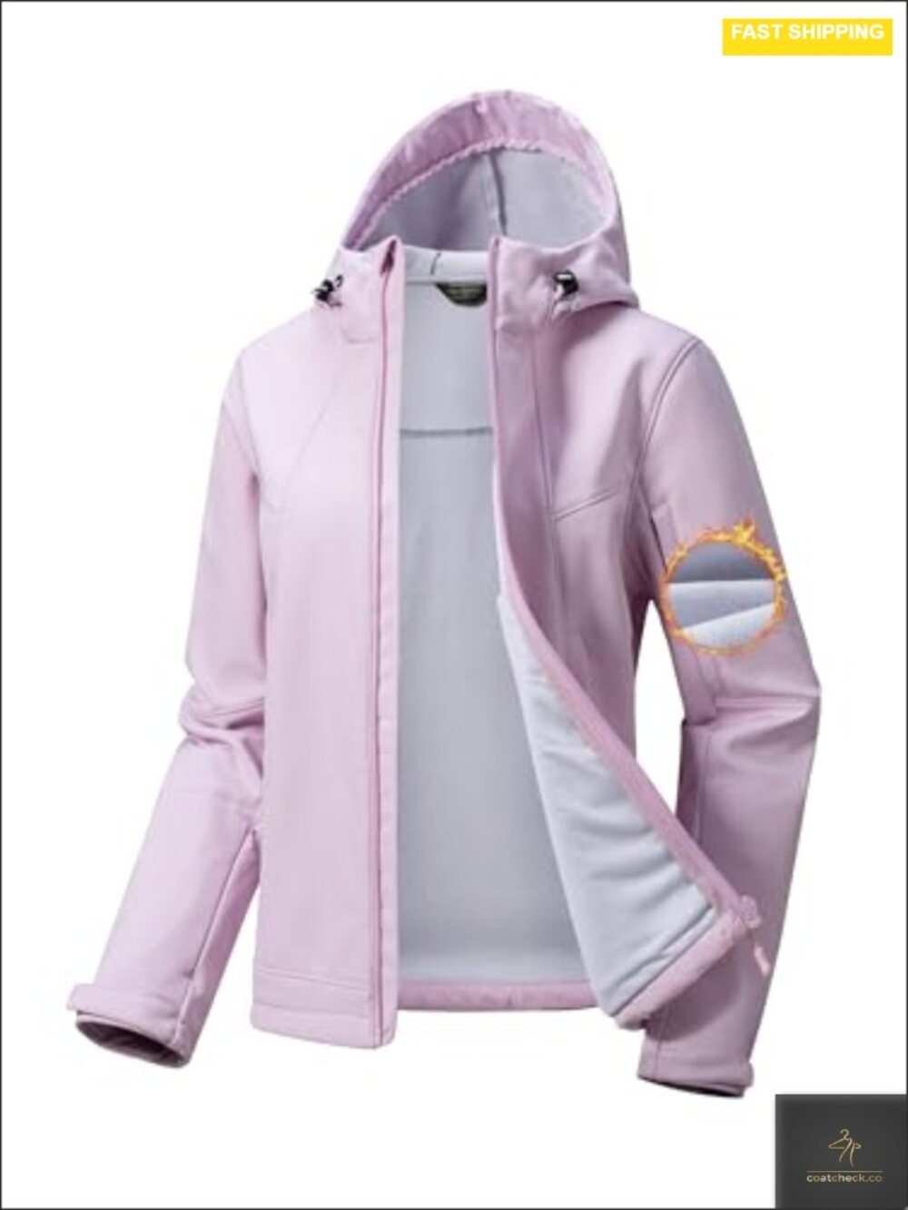Waterproof Softshell Jacket Fleece Lined Lightweight Windproof Rain Jacket